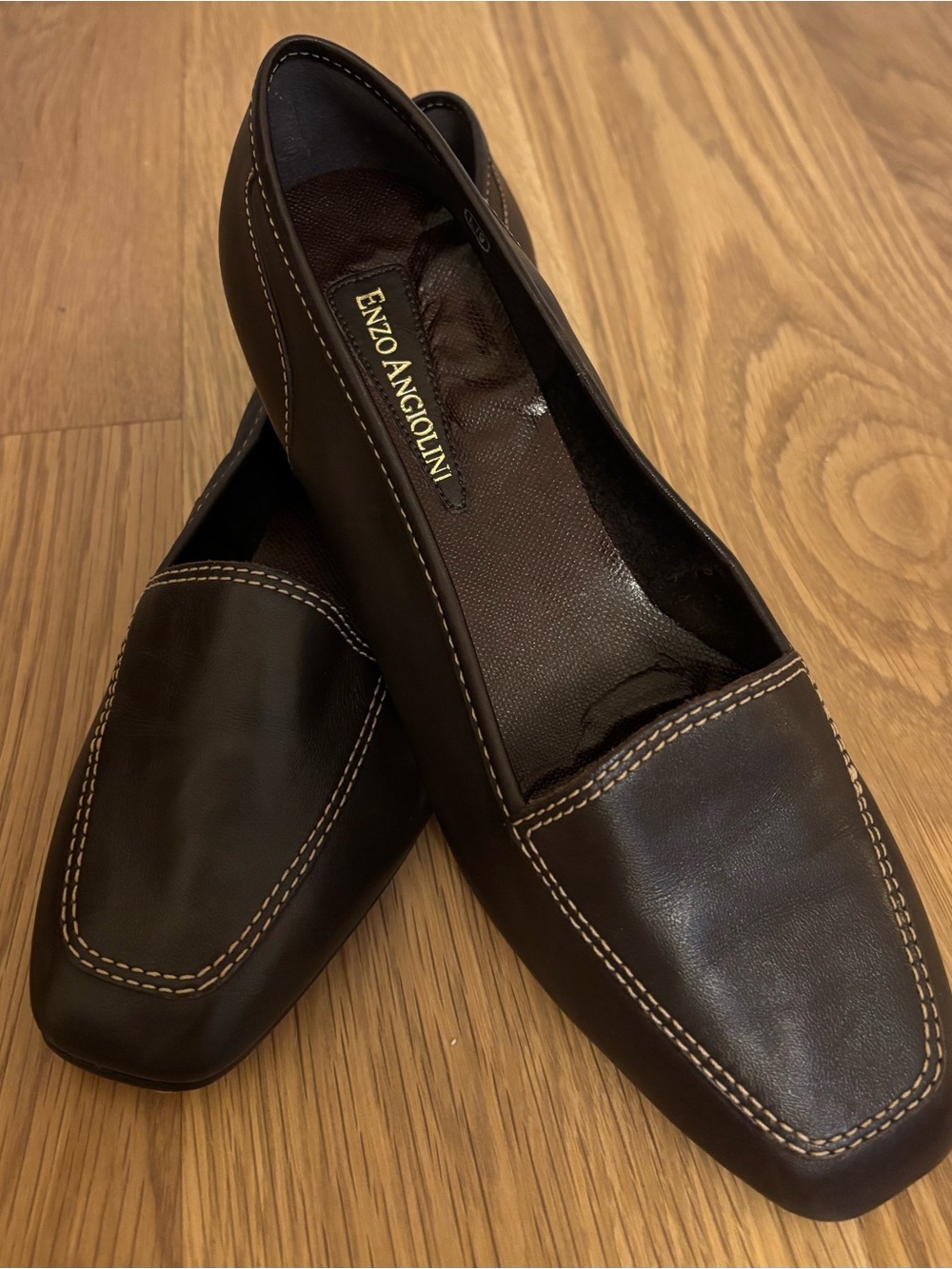 Enzo Angiolini Women’s Dark Chocolate Leather Loafers